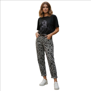 Women's Scoop Barrel Jeans Size 0 Gray with Black Spots